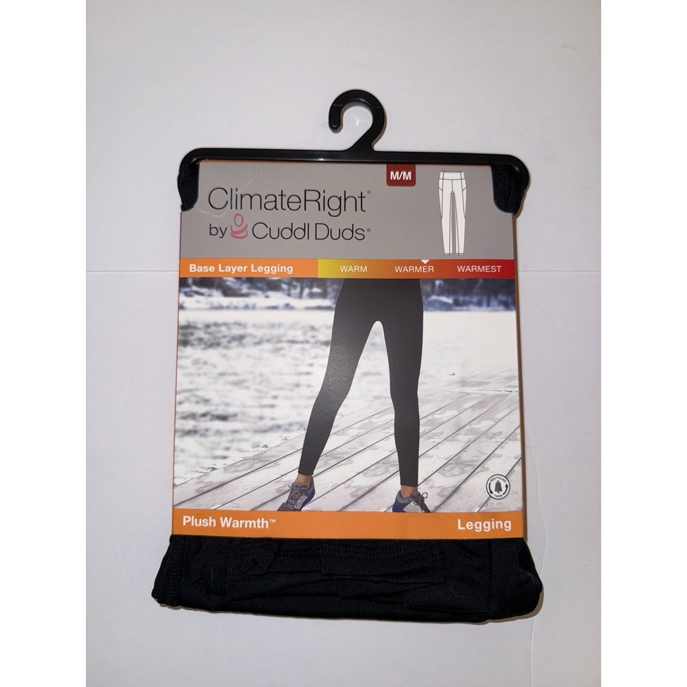 Cuddl Duds Women Medium Leggings Warmth Black Thermal Moisture Wicking NWT